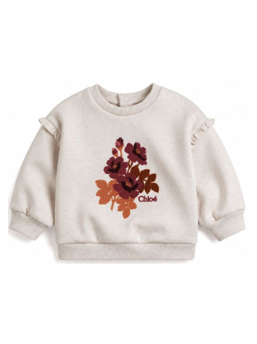 Felpa per neonata Chloè Kids beige con dettaglio con ruches C21359 B39 CHLOE' KIDS 