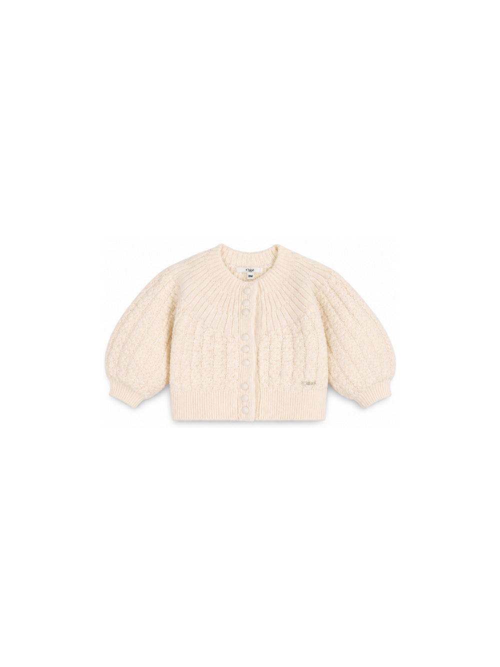 Cardigan per neonata Chloé Kids beige con abbottonatura frontale C21361 148 CHLOE' KIDS 