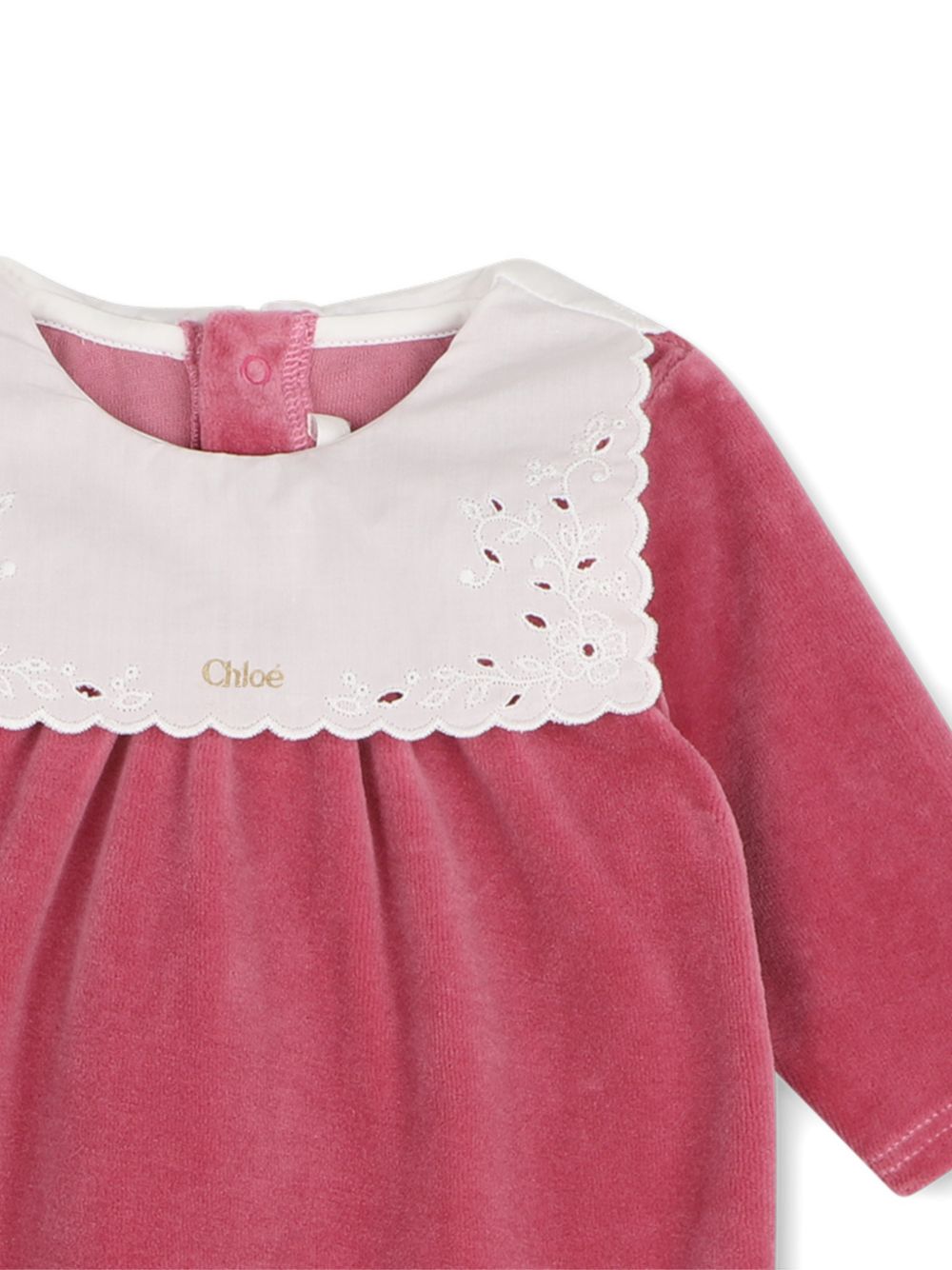 Tutina per neonata Chloé Kids rosa con finitura vellutata C21369 48S CHLOE' KIDS 