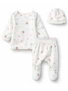 Set completo e cappellino per neonata Chloé Kids bianca con stampa a fiori C21370 117 CHLOE' KIDS 
