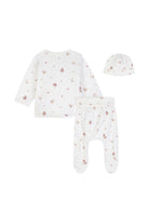 Set completo e cappellino per neonata Chloé Kids bianca con stampa a fiori C21370 117 CHLOE' KIDS 