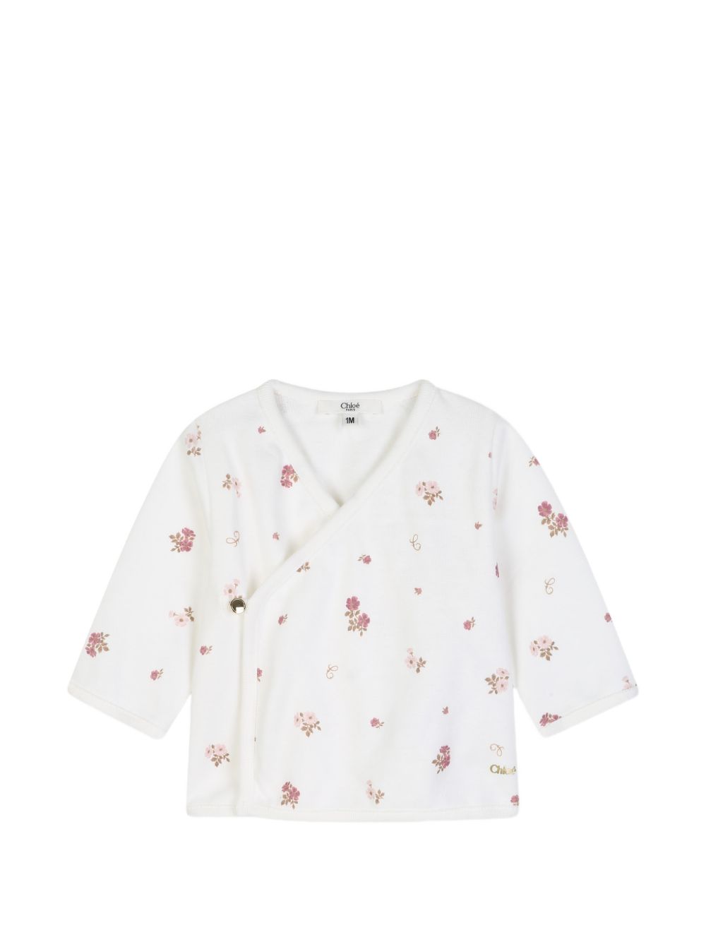 Set completo e cappellino per neonata Chloé Kids bianca con stampa a fiori C21370 117 CHLOE' KIDS 