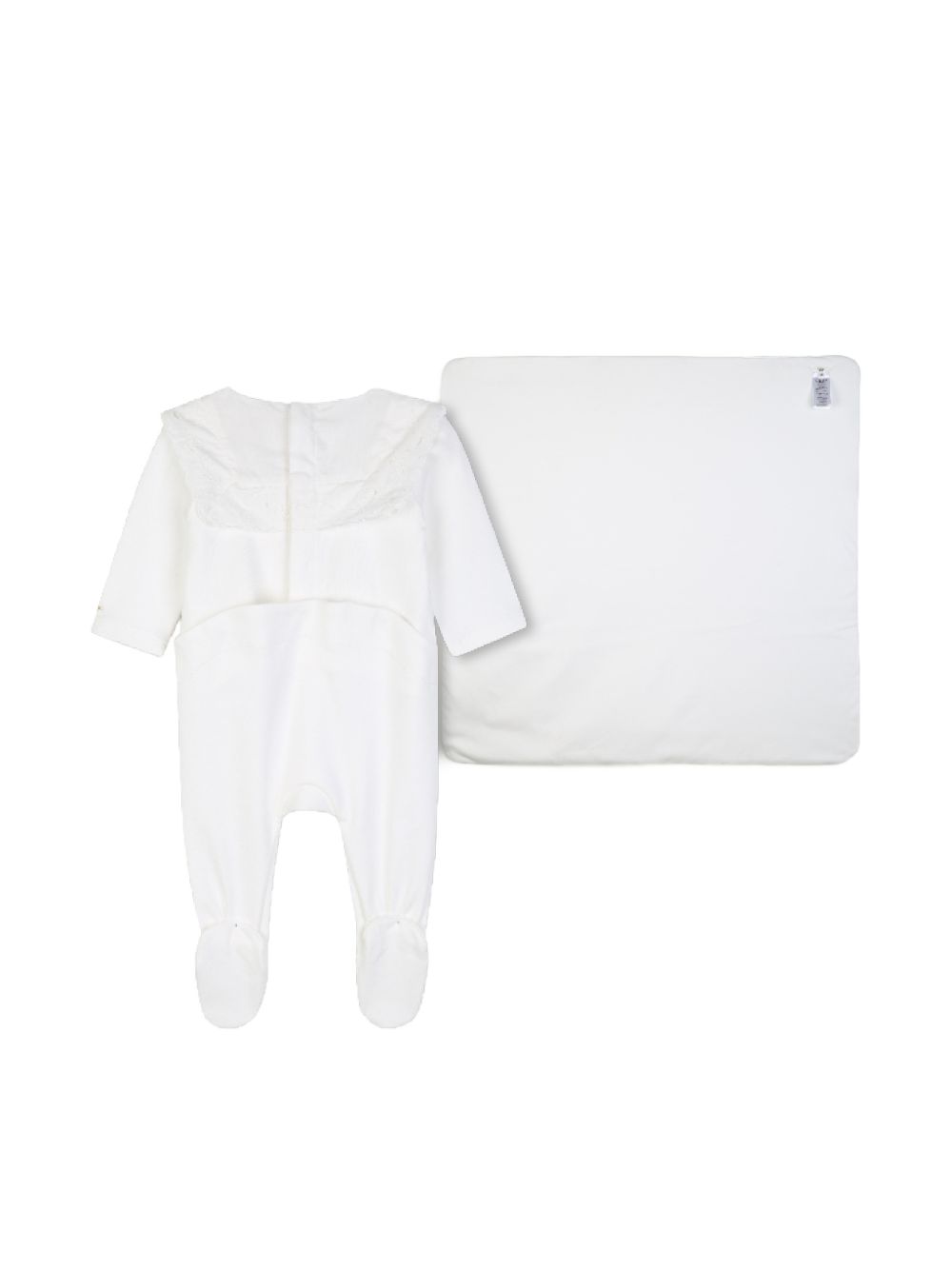Set tutina e coperta per neonata Chloé Kids bianco con dettagli con ruches C21372 117 CHLOE' KIDS 