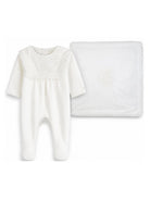 Set tutina e coperta per neonata Chloé Kids bianco con dettagli con ruches C21372 117 CHLOE' KIDS 