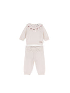 Set Maglione e Pantaloni per neonata Chloé Kids beige con ricamo a fiori C21373 148 CHLOE' KIDS 