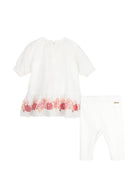 Set Abito e Pantaloni per neonata Chloé Kids bianco con stampa a fiori C21375 117 CHLOE' KIDS 