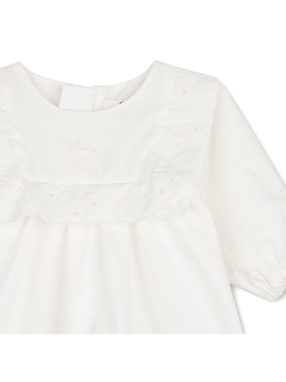 Set abito e fascia per neonata Chloé Kids bianco con decorazione con punto inglese C21377 117 CHLOE' KIDS 