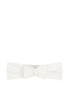 Set abito e fascia per neonata Chloé Kids bianco con decorazione con punto inglese C21377 117 CHLOE' KIDS 
