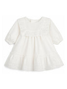 Set abito e fascia per neonata Chloé Kids bianco con decorazione con punto inglese C21377 117 CHLOE' KIDS 