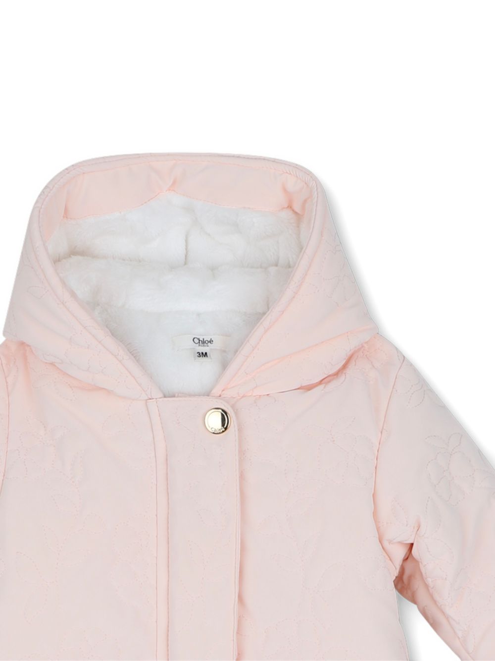 Tuta da neve per neonata Chloé Kids rosa con ricamo a fiori C21380 440 CHLOE' KIDS 