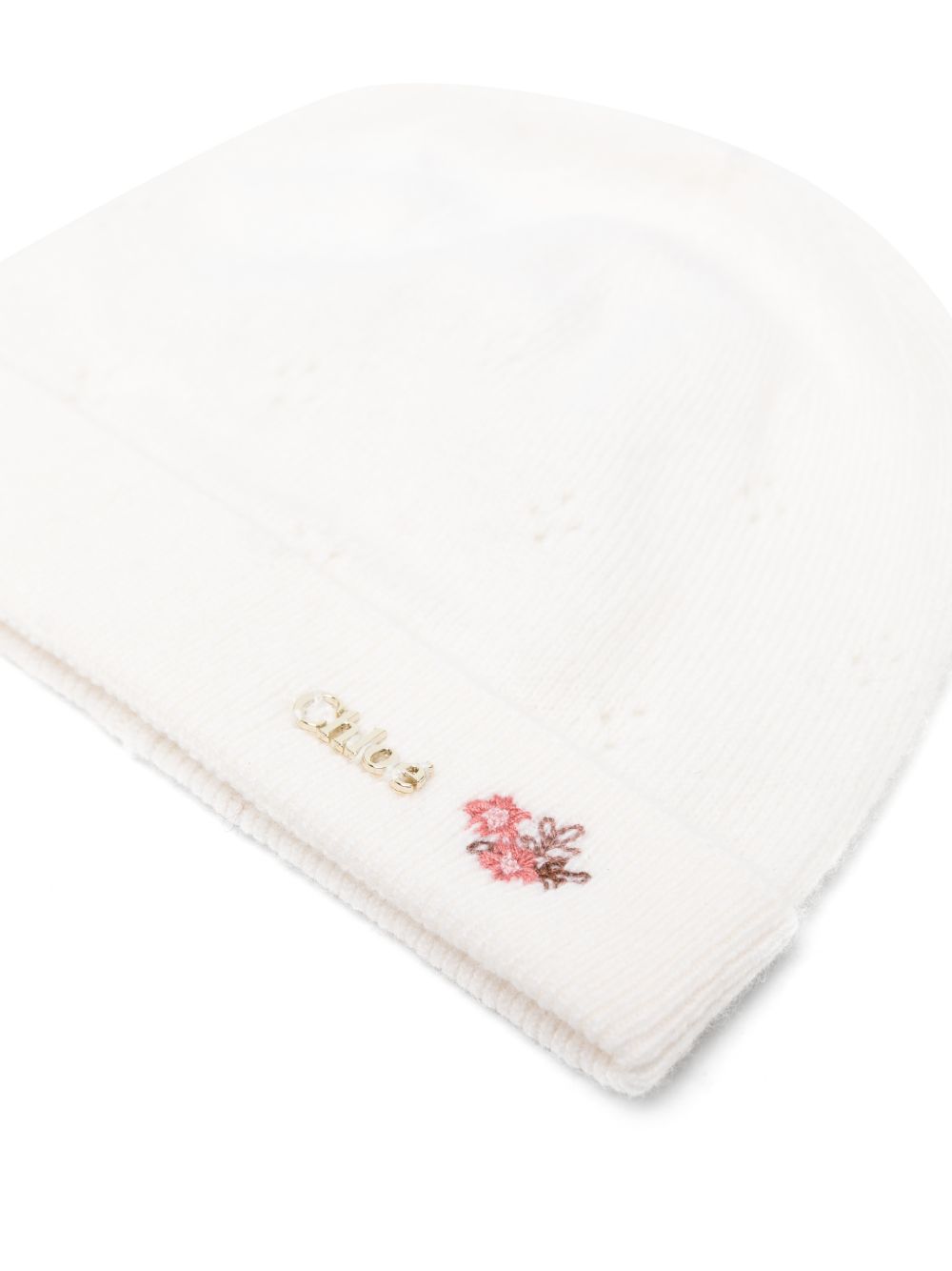Set Berretto e Babbucce per neonata Chloé Kids bianco con ricamo a fiori C21382 148 CHLOE' KIDS 
