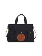 Borsa fasciatoio per neonata Chloè Kids nera con applicazione con logo sul davanti C21387 859 CHLOE' KIDS 