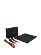 Borsa fasciatoio per neonata Chloè Kids nera con applicazione con logo sul davanti C21387 859 CHLOE' KIDS 