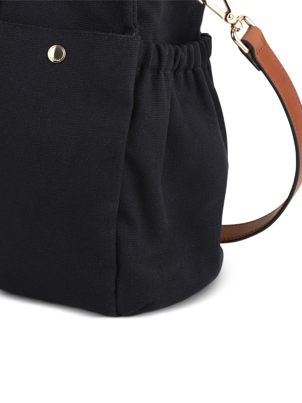 Borsa fasciatoio per neonata Chloè Kids nera con applicazione con logo sul davanti C21387 859 CHLOE' KIDS 