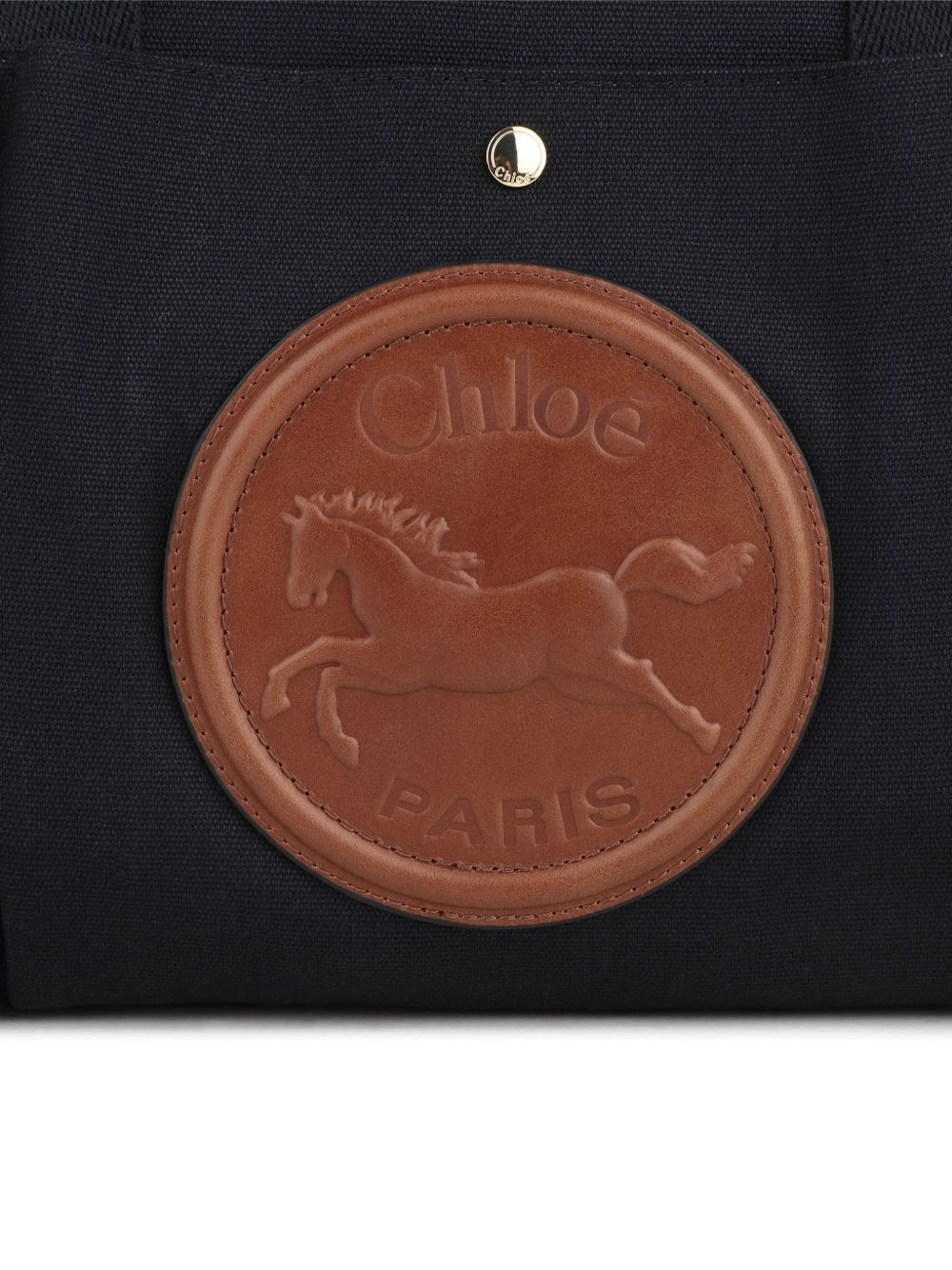 Borsa fasciatoio per neonata Chloè Kids nera con applicazione con logo sul davanti C21387 859 CHLOE' KIDS 