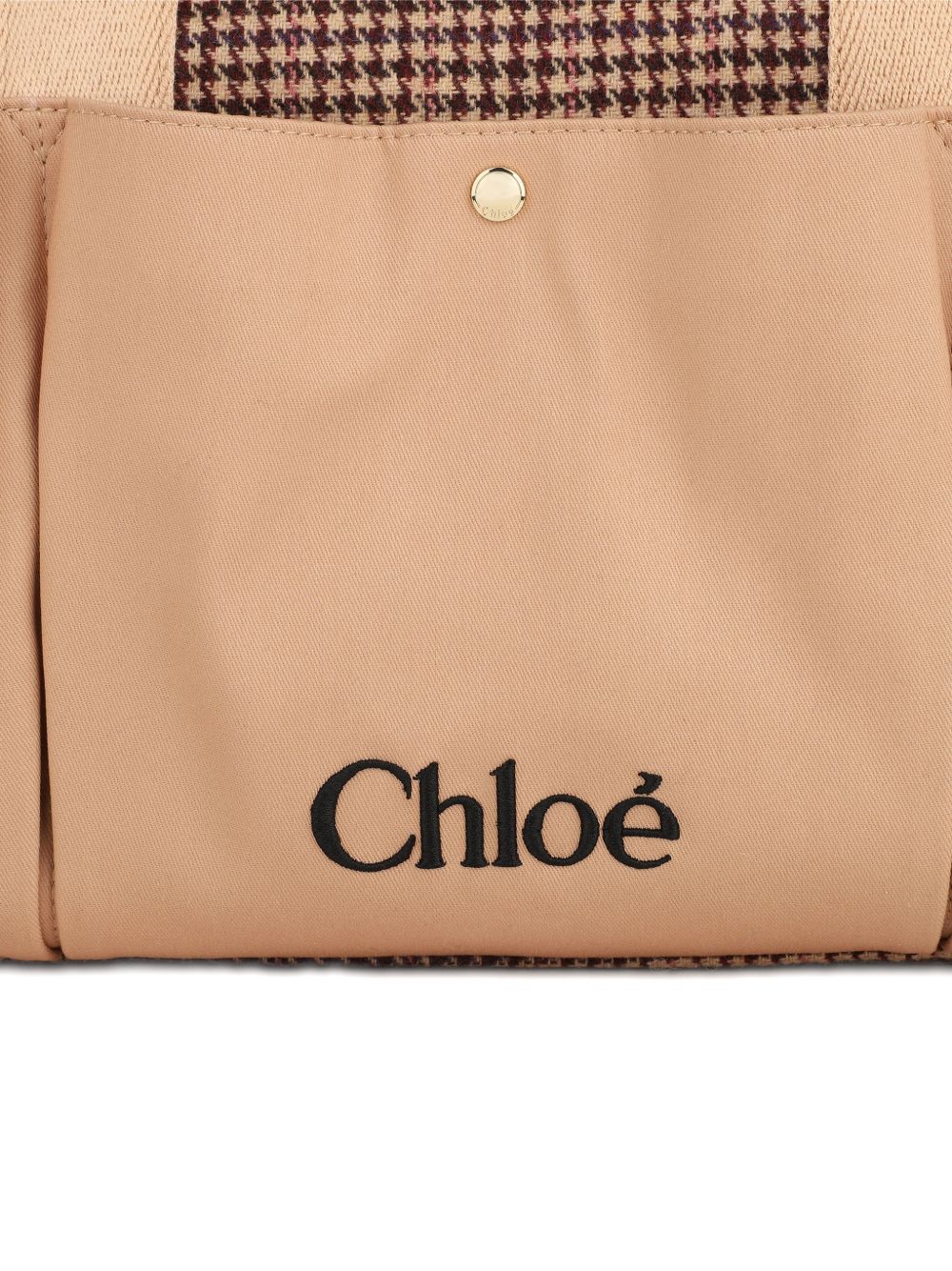 Borsa fasciatoio per neonata Chloé Kids beige con fantasia pied-de-poule C21388 Z67 CHLOE' KIDS 