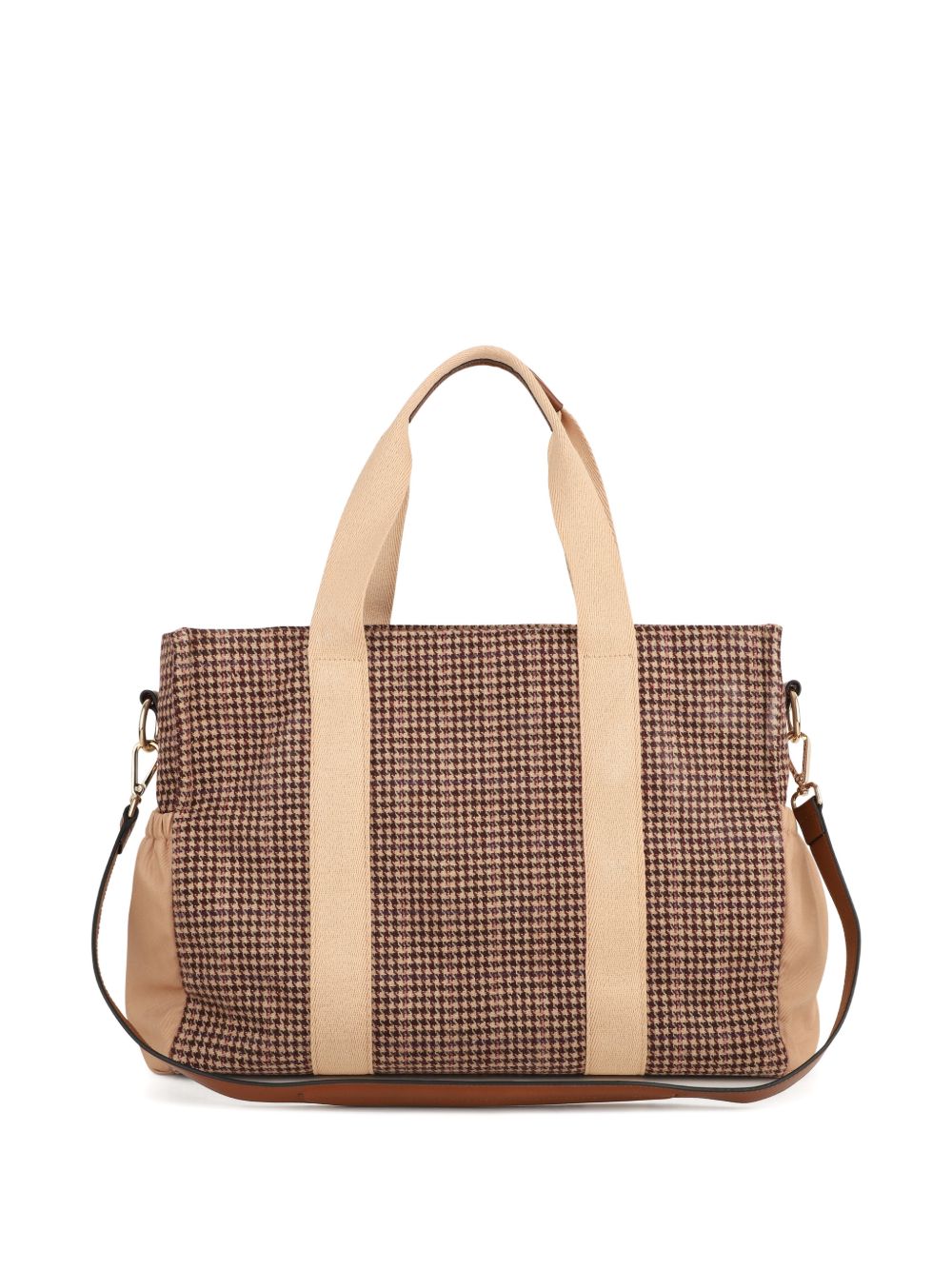 Borsa fasciatoio per neonata Chloé Kids beige con fantasia pied-de-poule C21388 Z67 CHLOE' KIDS 