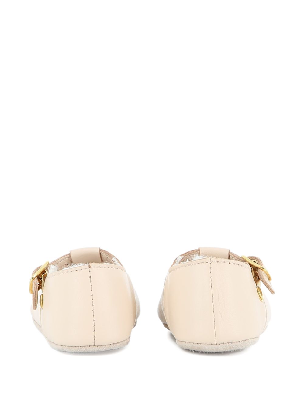 Slippers per neonata Chloé Kids tono neutro con shearling sintetico C21389 20E CHLOE' KIDS 