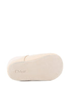 Slippers per neonata Chloé Kids tono neutro con shearling sintetico C21389 20E CHLOE' KIDS 