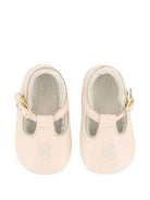 Slippers per neonata Chloé Kids tono neutro con shearling sintetico C21389 20E CHLOE' KIDS 