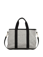 Borsa fasciatoio per neonati Chloé Kids grigia con logo ricamato frontale C21398 A46 CHLOE' KIDS 