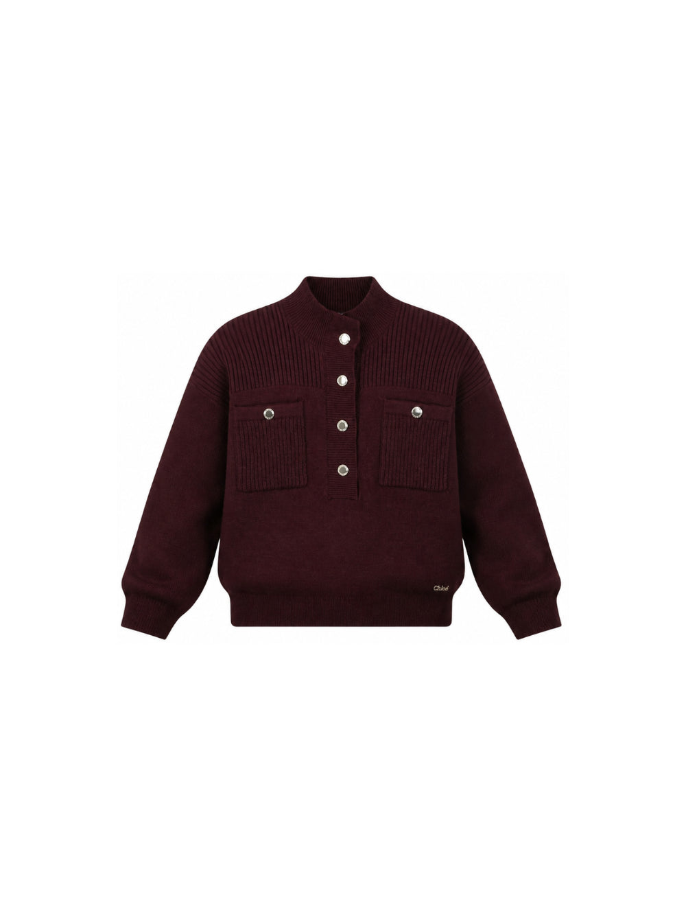 Maglione per bambina Chloé Kids rosso con tasche frontali C21399 94E CHLOE' KIDS 