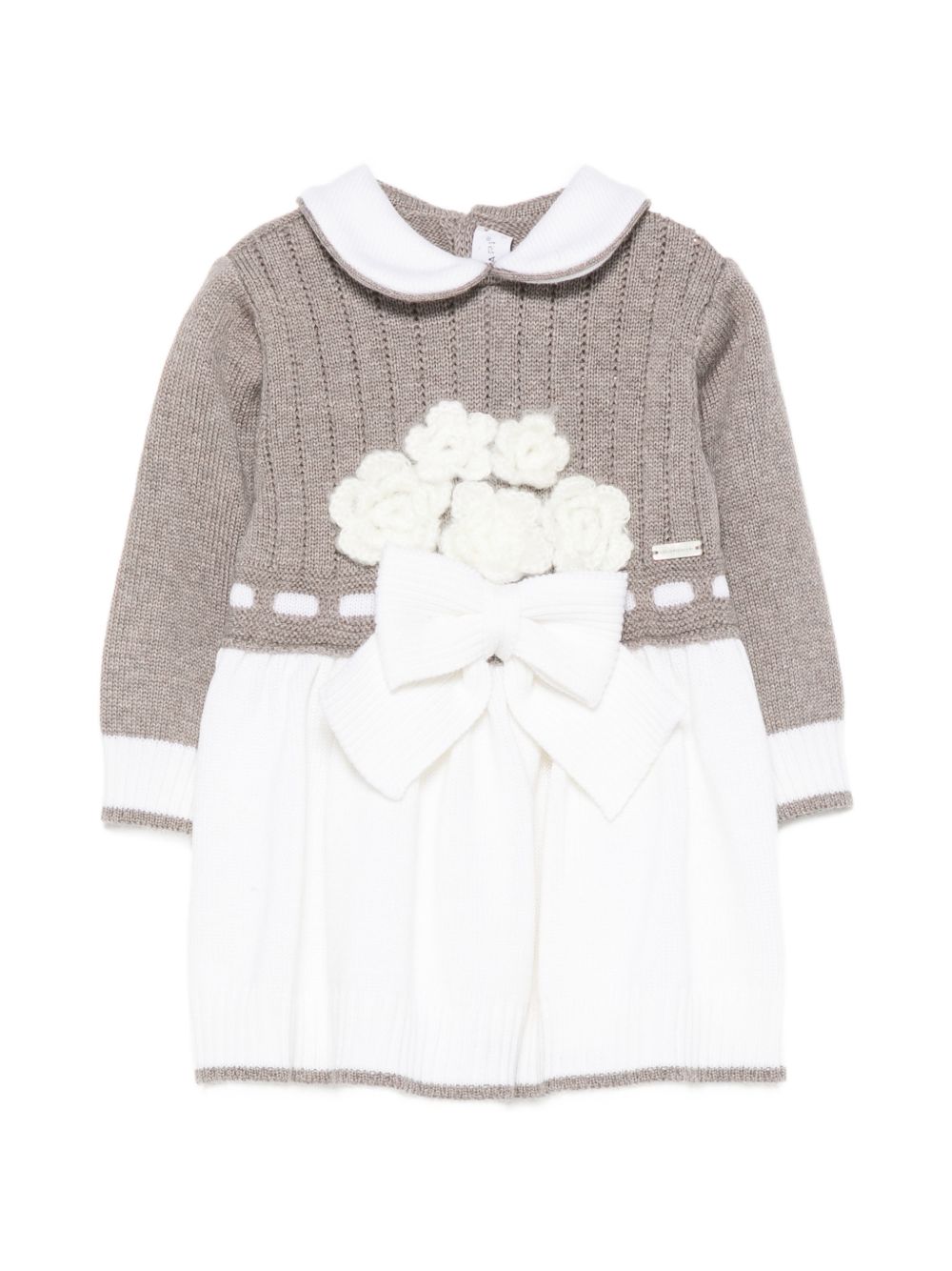 Abito per neonata Colorichiari beige con colletto alla Peter Pan FF108607 2088 9720 COLORICHIARI 