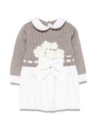 Abito per neonata Colorichiari beige con colletto alla Peter Pan FF108607 2088 9720 COLORICHIARI 