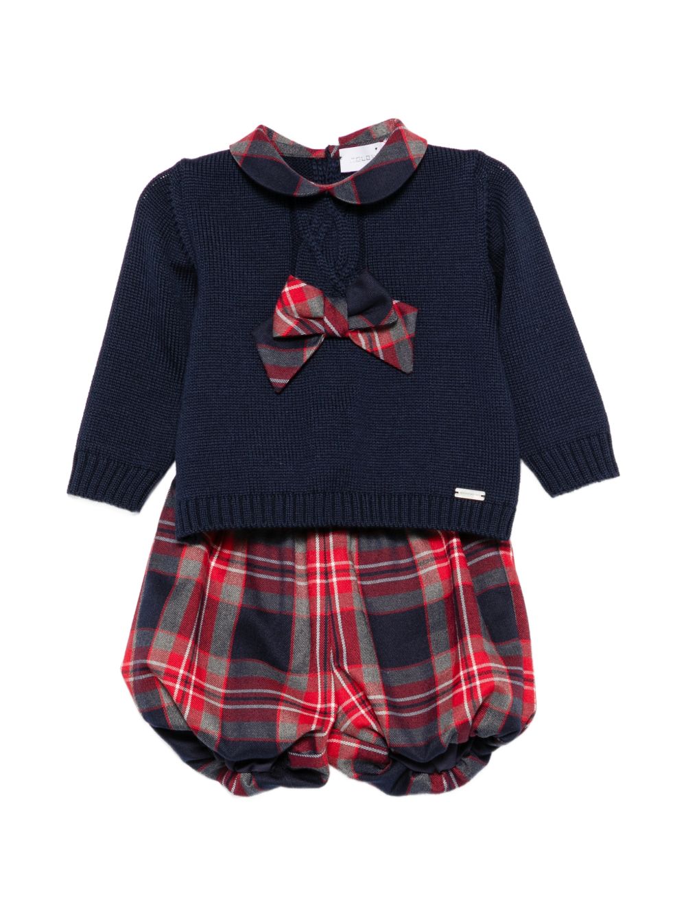 Set maglione e shorts per neonata Colorichiari multicolore con design tartan FF218762 2088a 60 COLORICHIARI 