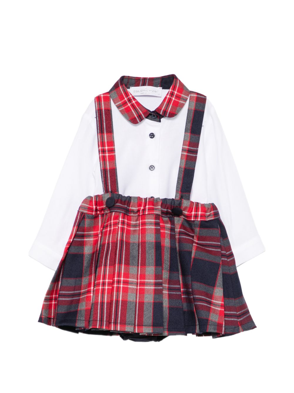 Set camicia gonna e cardigan per neonata Colorichiari multicolore con motivo Tartan FF438759 2088c 60 COLORICHIARI 
