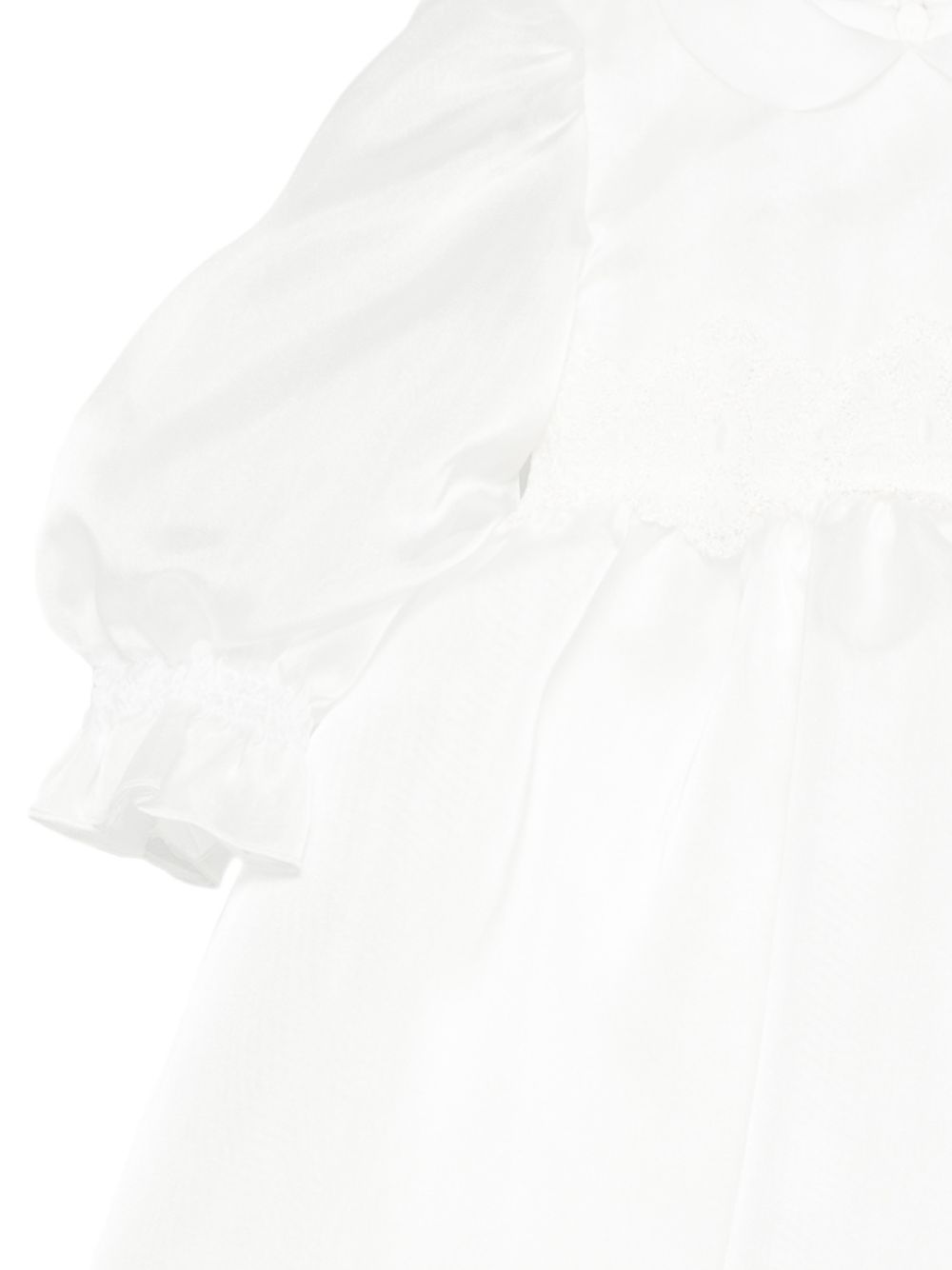 Abito per neonata Colorichiari bianco con maniche a palloncino e finiture in pizzo FN108676 1898 15 COLORICHIARI 