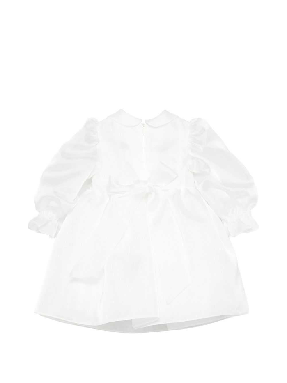 Abito per neonata Colorichiari bianco con maniche a palloncino e finiture in pizzo FN108676 1898 15 COLORICHIARI 