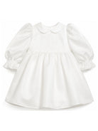 Abito per neonata Colorichiari bianco con maniche a palloncino e finiture in pizzo FN108676 1898 15 COLORICHIARI 