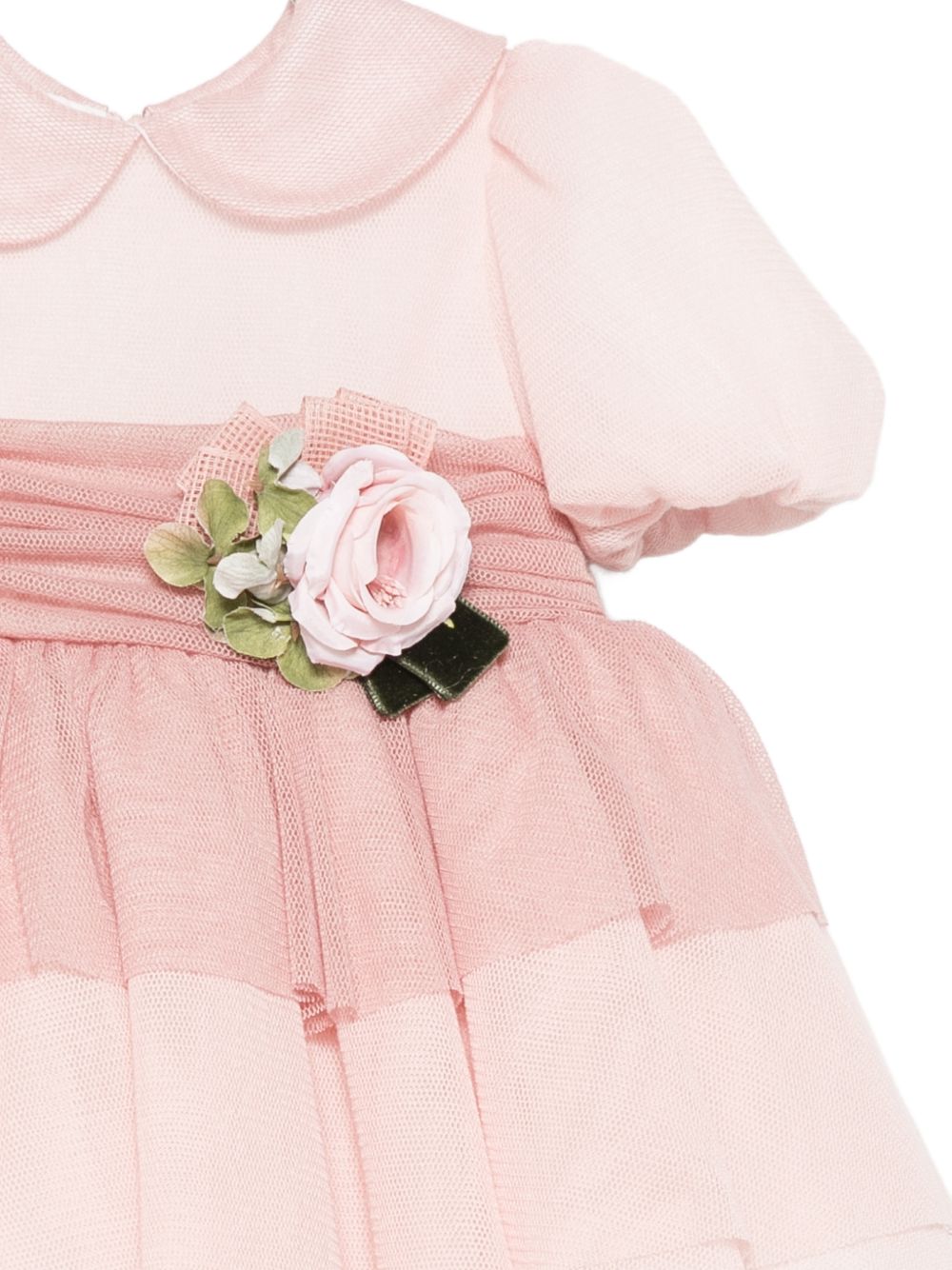 Abito per neonata Colorichiari rosa con applicazione a fiori FN108681 5028 83 COLORICHIARI 
