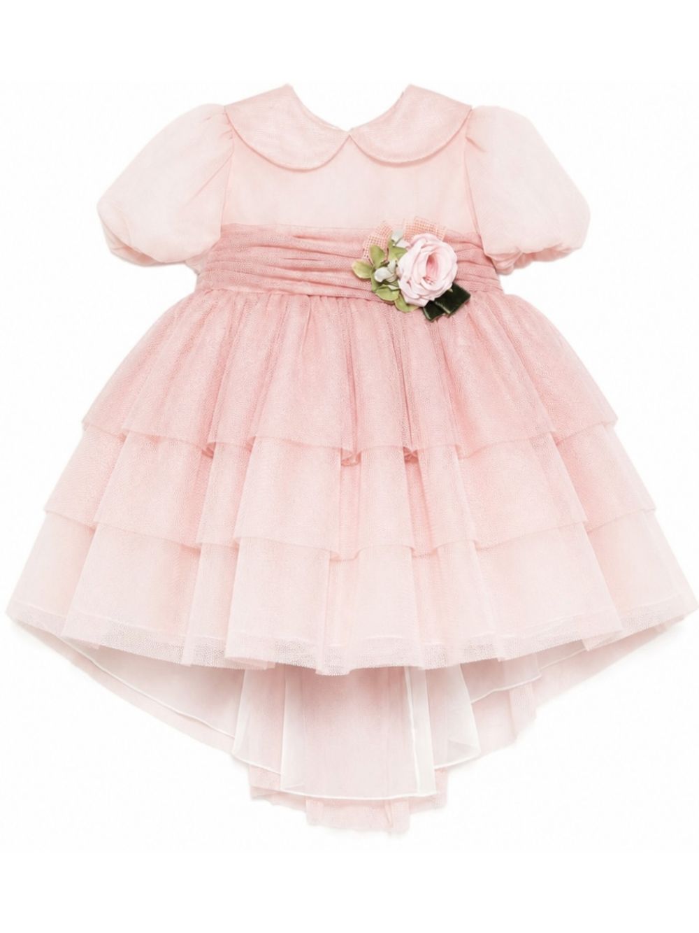 Abito per neonata Colorichiari rosa con applicazione a fiori FN108681 5028 83 COLORICHIARI 