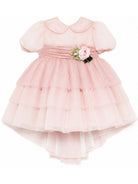 Abito per neonata Colorichiari rosa con applicazione a fiori FN108681 5028 83 COLORICHIARI 