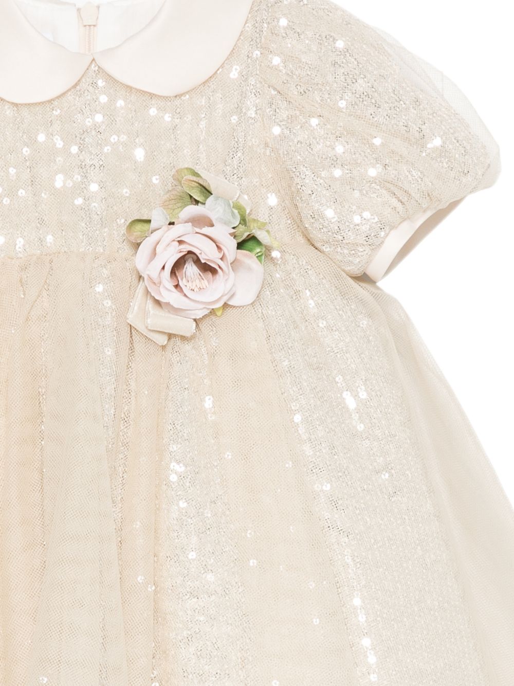 Abito per neonata Colorichiari beige con decorazione con paillettes FN108686 5039c 21 COLORICHIARI 
