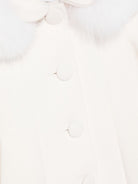 Cappotto per neonata Colorichiari bianco con cappuccio e finiture in pelliccia FN118847 4729 20 COLORICHIARI 