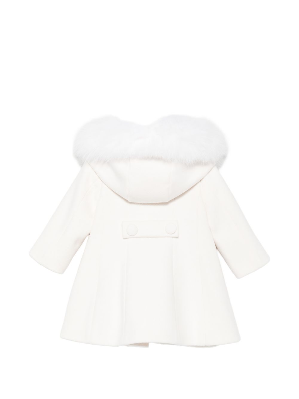Cappotto per neonata Colorichiari bianco con cappuccio e finiture in pelliccia FN118847 4729 20 COLORICHIARI 