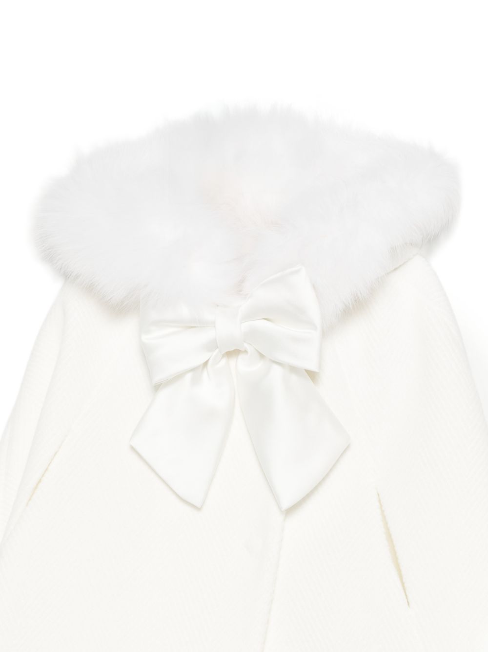 Cappotto per neonata Colorichiari bianco con dettaglio fiocco FN178849 5046 15 COLORICHIARI 