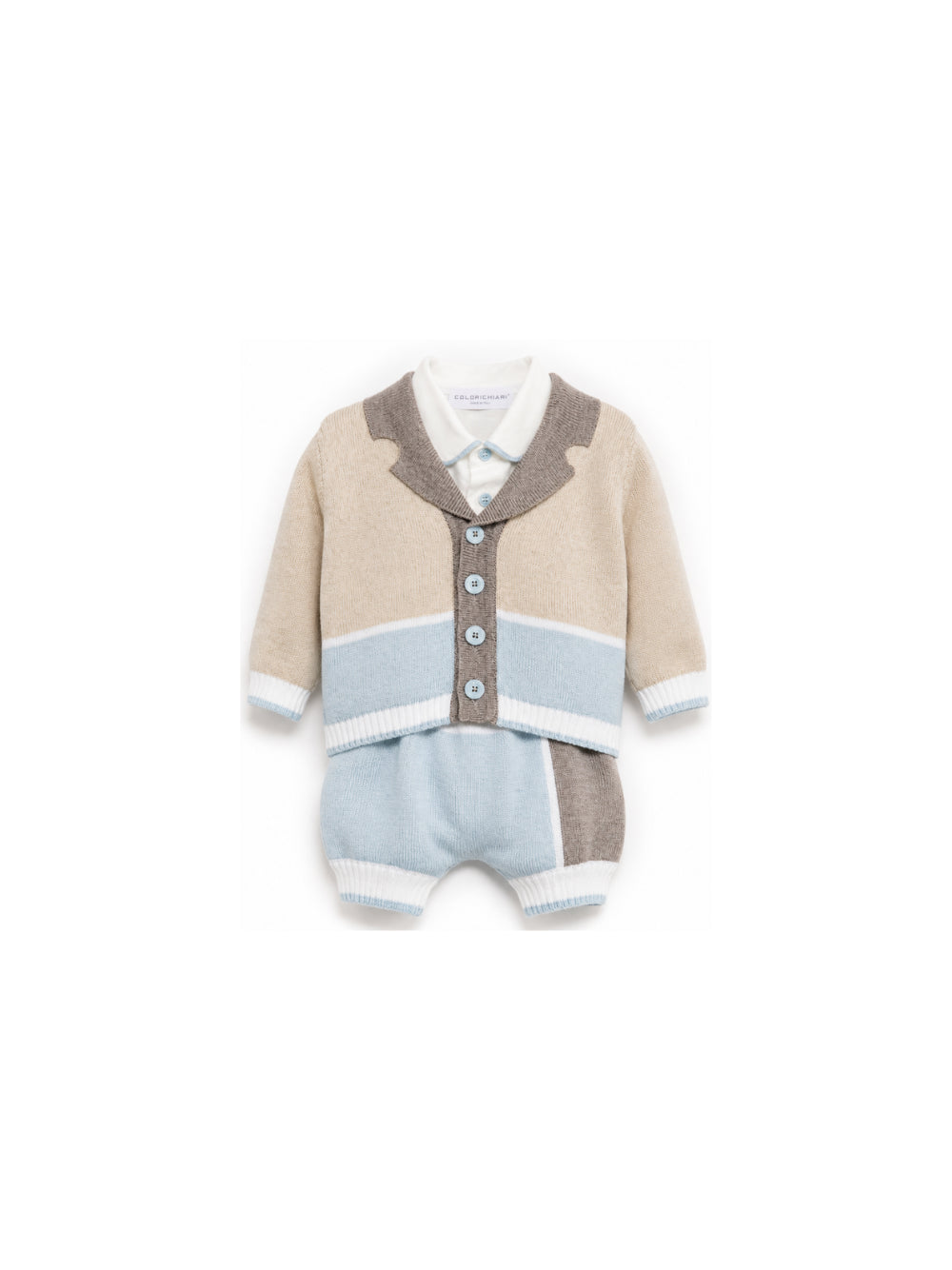 Completo patchwork per neonato Colorichiari multicolor con bottoni MF438599 2088 5123 COLORICHIARI 