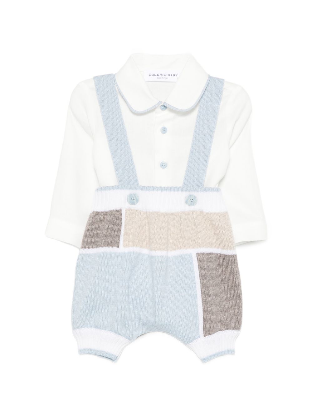 Completo patchwork per neonato Colorichiari multicolor con bottoni MF438599 2088 5123 COLORICHIARI 