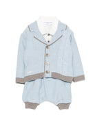 Set camicia cardigan e pantaloni per neonato Colorichiari azzurro con colletto alla Peter Pan MF438642 2088 5197 COLORICHIARI 
