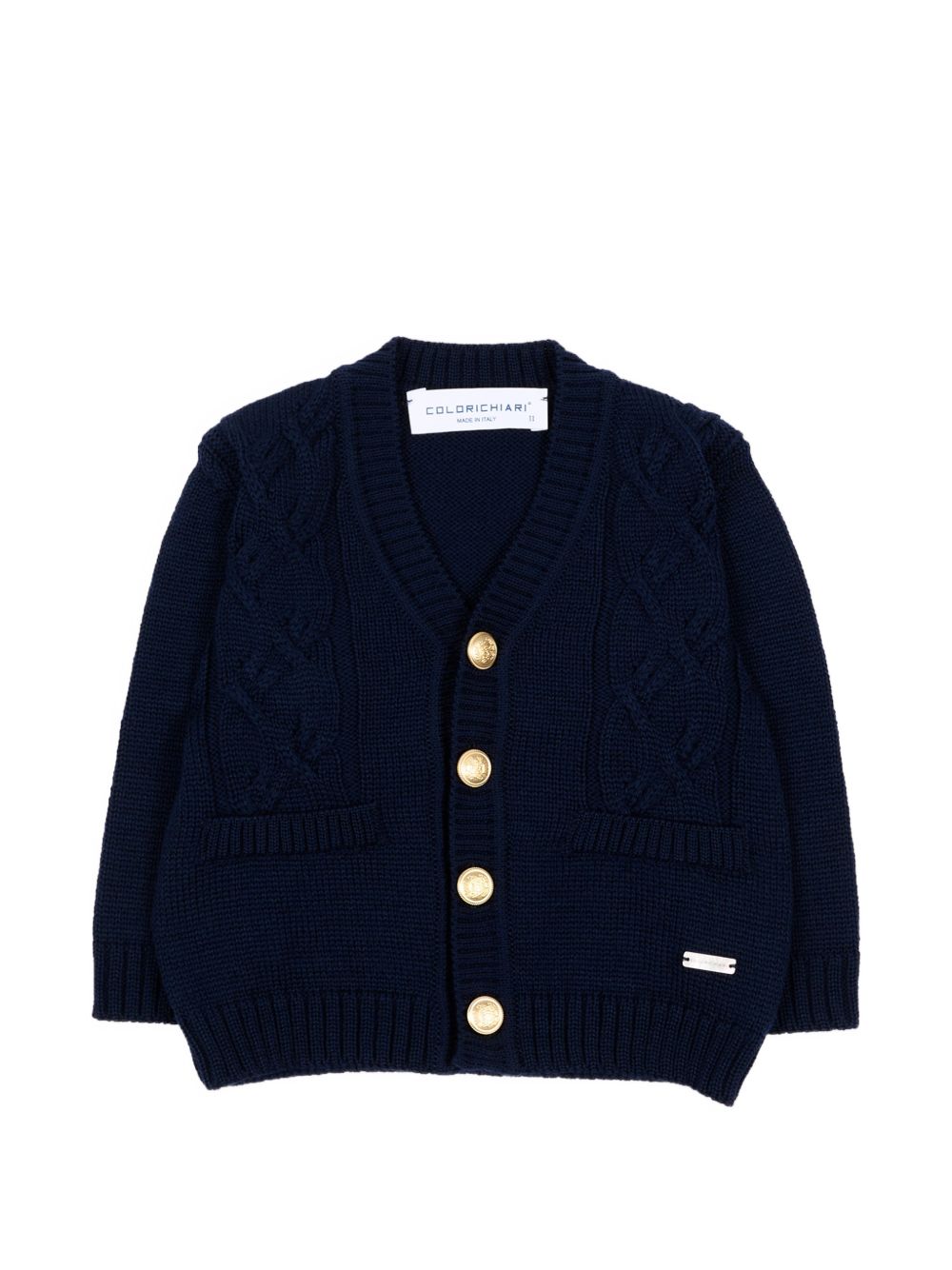 Cardigan per neonato Colorichiari blu con bottoni color oro MF848757 2088 60 COLORICHIARI 