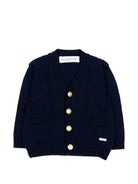 Cardigan per neonato Colorichiari blu con bottoni color oro MF848757 2088 60 COLORICHIARI 