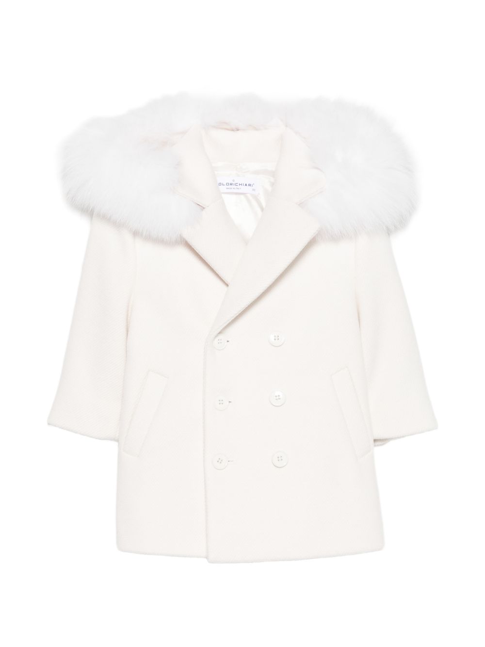 Cappotto per neonata Colorichiari bianco con finitura in pelliccia MN148745 4729 20 COLORICHIARI 