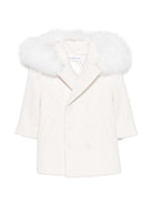 Cappotto per neonata Colorichiari bianco con finitura in pelliccia MN148745 4729 20 COLORICHIARI 