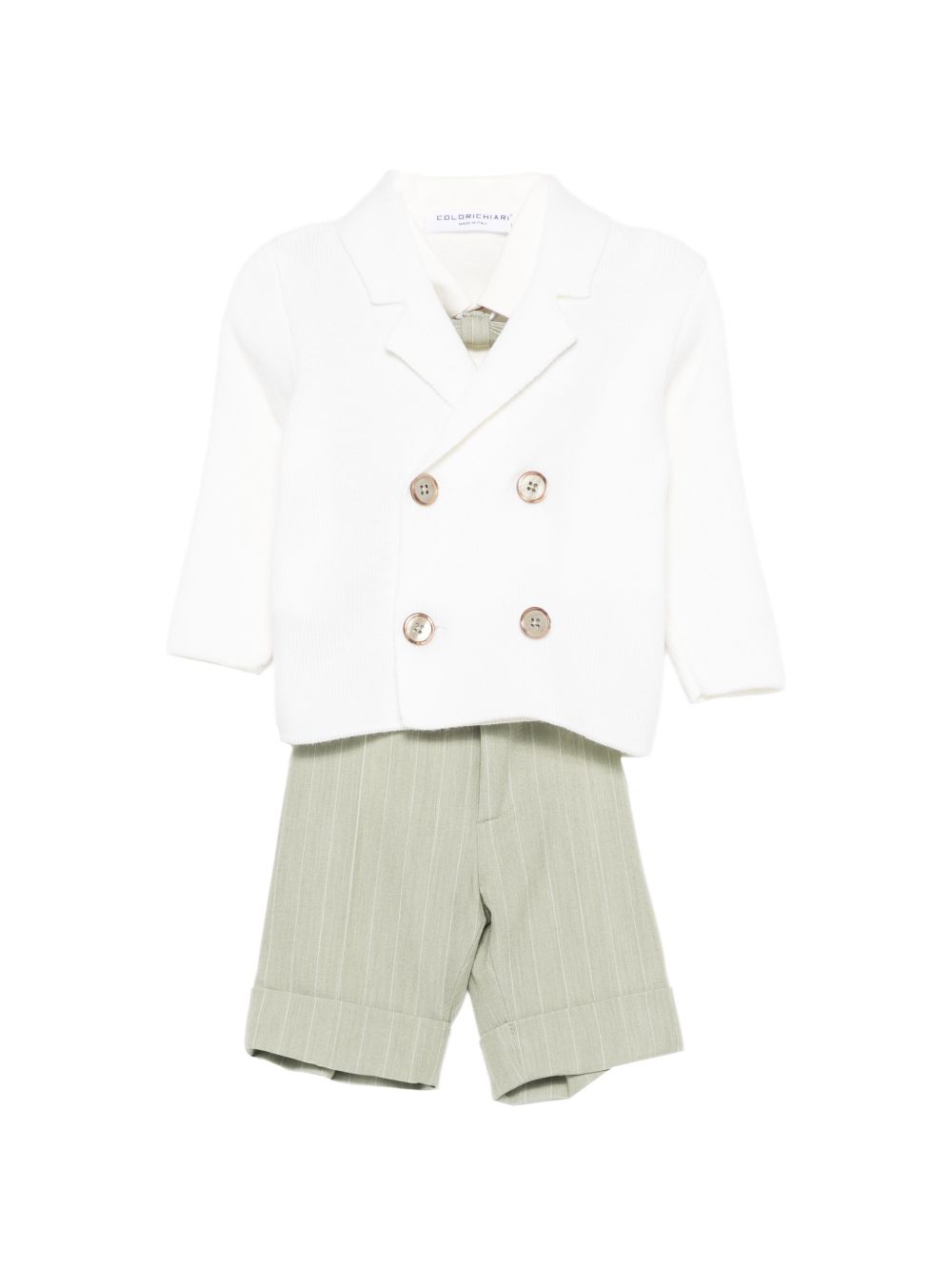 Set giacca camicia pantaloni e papillon per neonato Colorichiari multicolore con motivo gessato MN408718 5004b 36 COLORICHIARI 