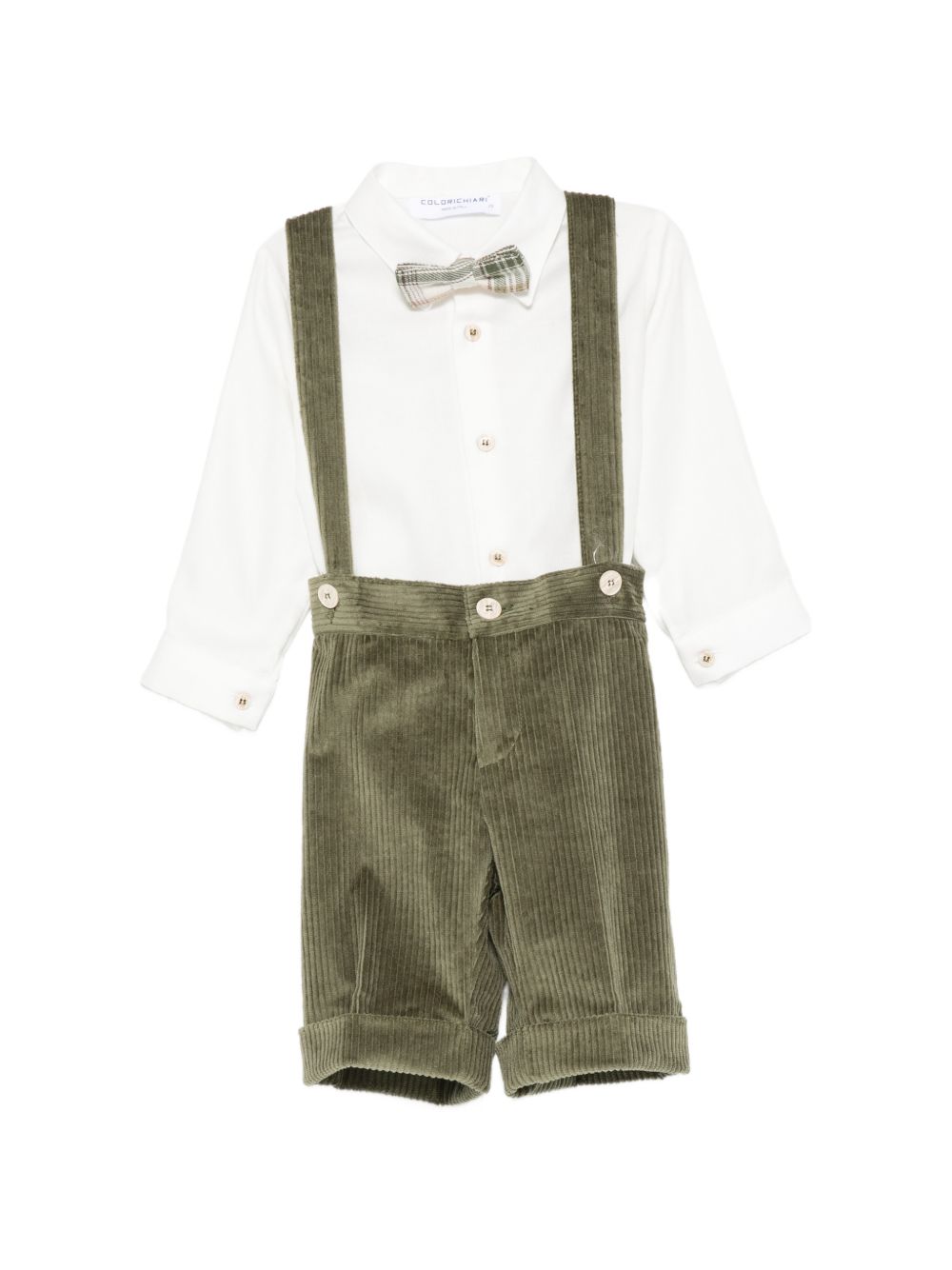 Set giacca camicia pantaloni e papillon per neonato Colorichiari multicolore con trama a coste MN508720 4989 26 COLORICHIARI 