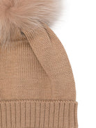 Berretto per neonato Colorichiari beige con pompon MN788808 2088 41 COLORICHIARI 
